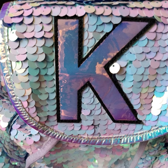 ⛔SOLD⛔Justice "K" initial sequin mermaid backpack - Picture 6 of 9